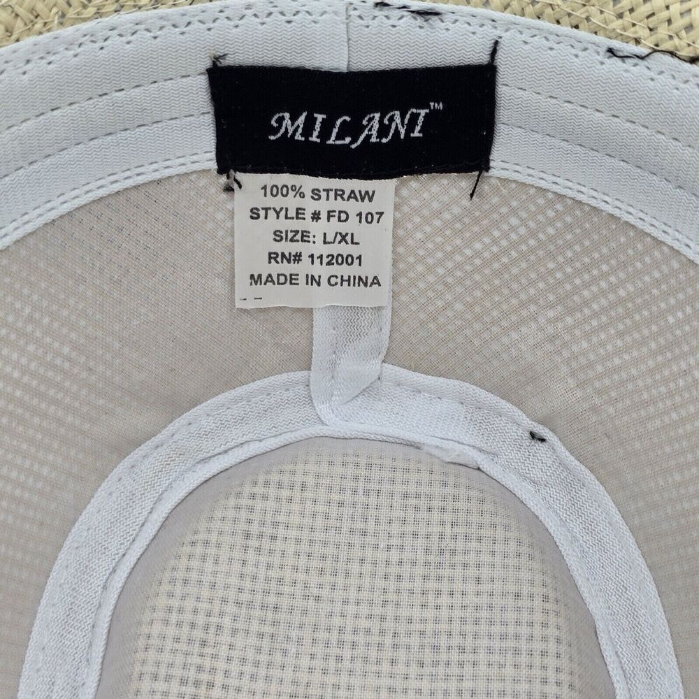 Men’s Milani Hat Designed in Italy 100% Straw Fedora Hat Size L/xl - Picture 7 of 7